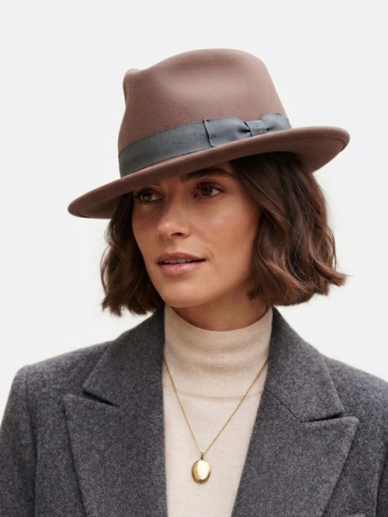 Jean-Charles Brosseau Accessories - Vintage Jean-Charles Brosseau Paris Wool Fedora – Taupe/Brown